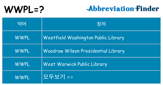 wwpl 대 한 무엇을 서가