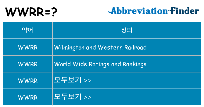 wwrr 대 한 무엇을 서가