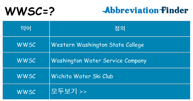 wwsc 대 한 무엇을 서가