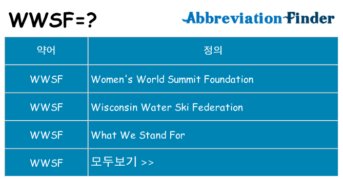wwsf 대 한 무엇을 서가
