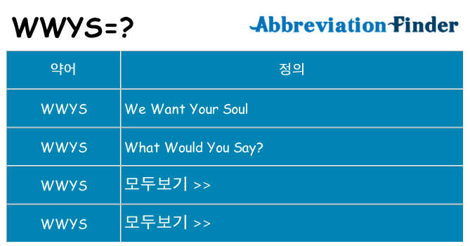 wwys 대 한 무엇을 서가
