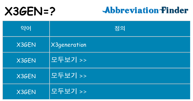 x3gen 대 한 무엇을 서가