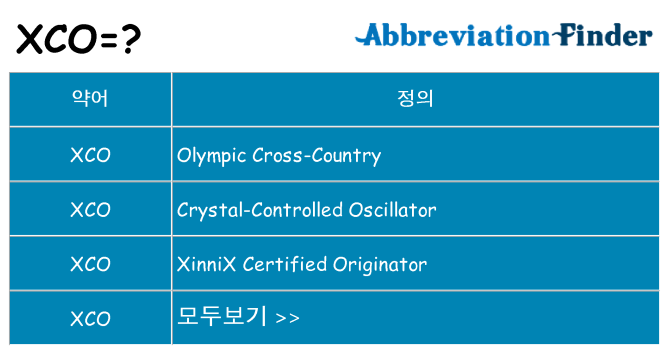 xco 대 한 무엇을 서가
