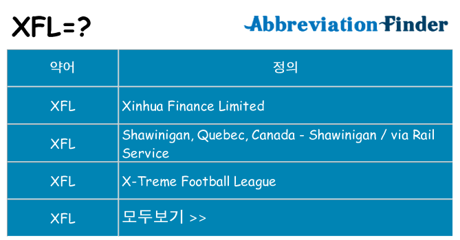 xfl 대 한 무엇을 서가