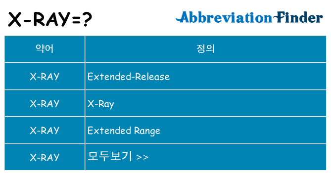 x-ray 대 한 무엇을 서가