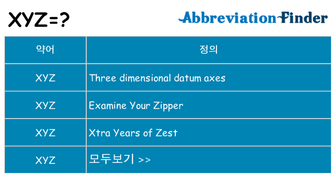 xyz 대 한 무엇을 서가