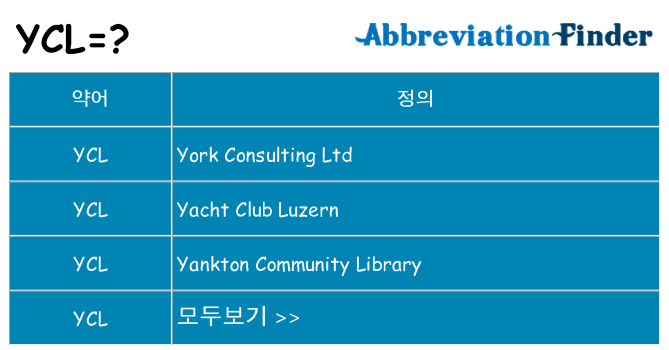 ycl 대 한 무엇을 서가