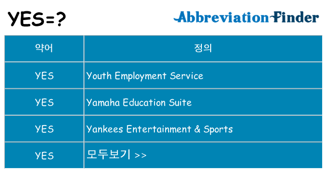 yes 대 한 무엇을 서가