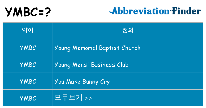 ymbc 대 한 무엇을 서가
