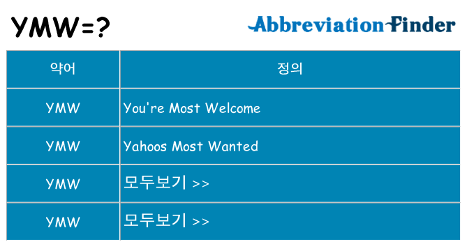 ymw 대 한 무엇을 서가