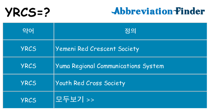 yrcs 대 한 무엇을 서가