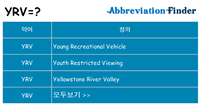 yrv 대 한 무엇을 서가