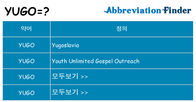 yugo 대 한 무엇을 서가
