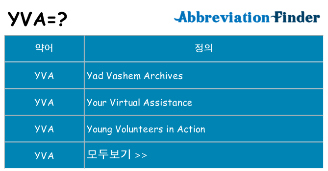 yva 대 한 무엇을 서가