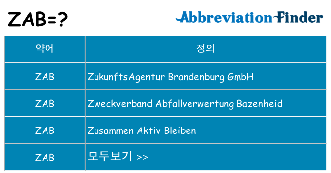 zab 대 한 무엇을 서가