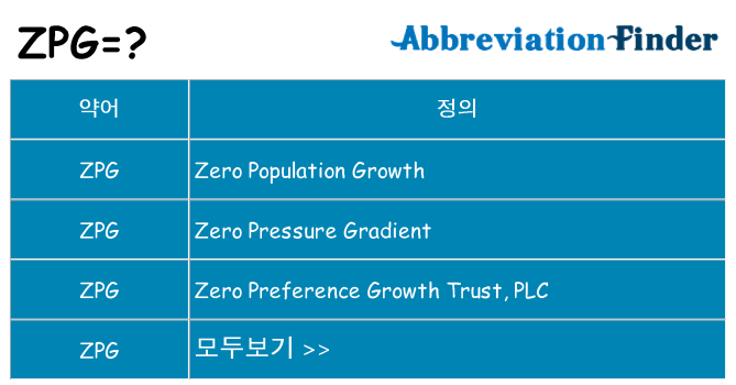 zpg 대 한 무엇을 서가