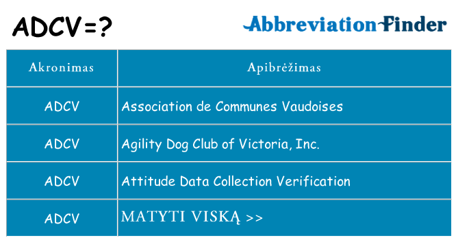Ką adcv stovėti