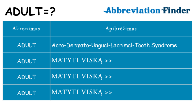Ką adult stovėti