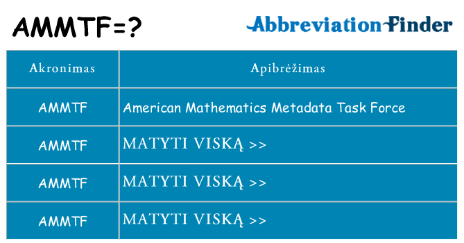 Ką ammtf stovėti