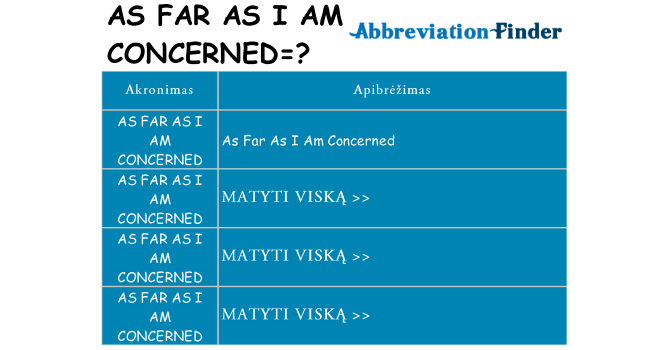 Ką as-far-as-i-am-concerned stovėti