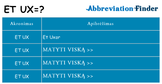 Ką et-ux stovėti
