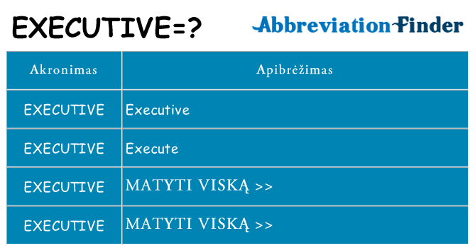 Ką executive stovėti