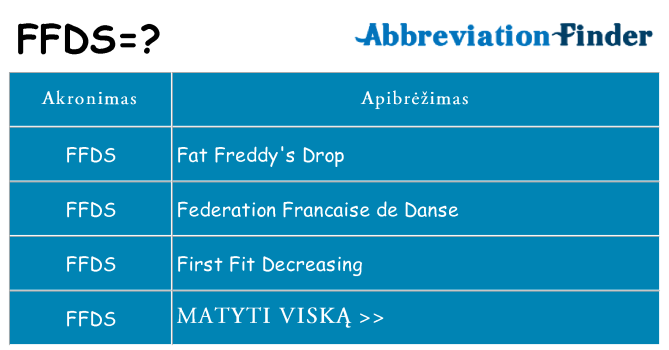 Ką ffds stovėti