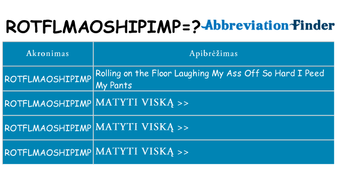 Ką rotflmaoshipimp stovėti