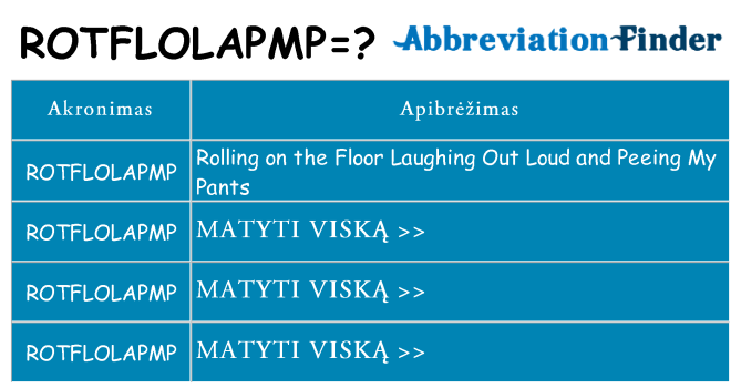 Ką rotflolapmp stovėti