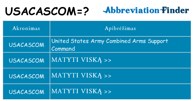 Ką usacascom stovėti