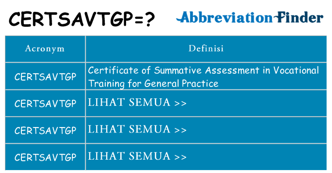 Apa yang tidak certsavtgp berdiri untuk