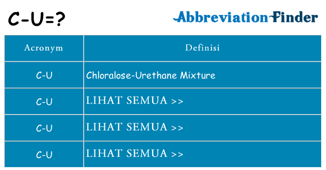 Apa yang tidak c-u berdiri untuk