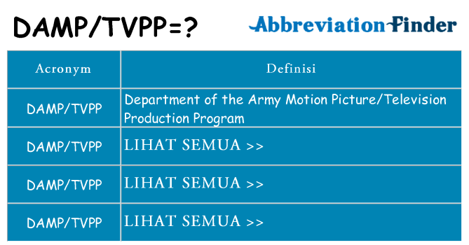 Apa yang tidak damptvpp berdiri untuk