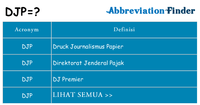 Apa yang tidak djp berdiri untuk