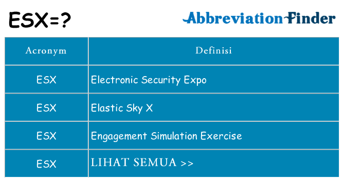Apa yang tidak esx berdiri untuk