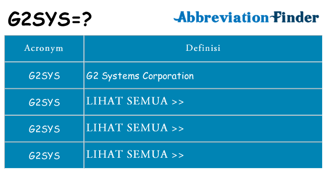 Apa yang tidak g2sys berdiri untuk