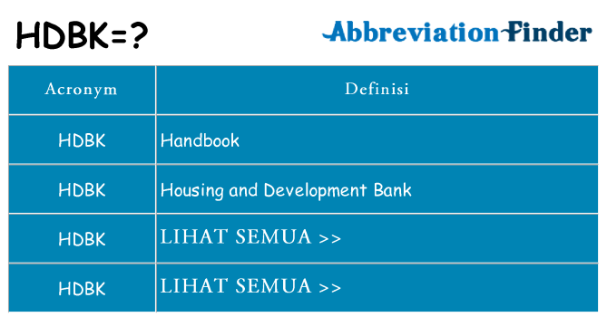 Apa yang tidak hdbk berdiri untuk