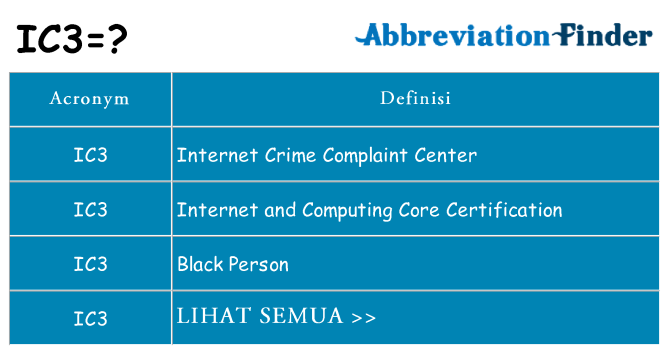 Apa yang tidak ic3 berdiri untuk