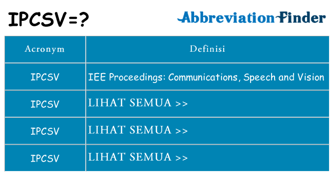 Apa yang tidak ipcsv berdiri untuk