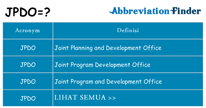 Apa yang tidak jpdo berdiri untuk