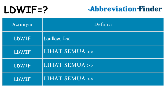 Apa yang tidak ldwif berdiri untuk