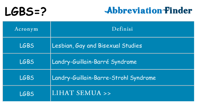 Apa yang tidak lgbs berdiri untuk
