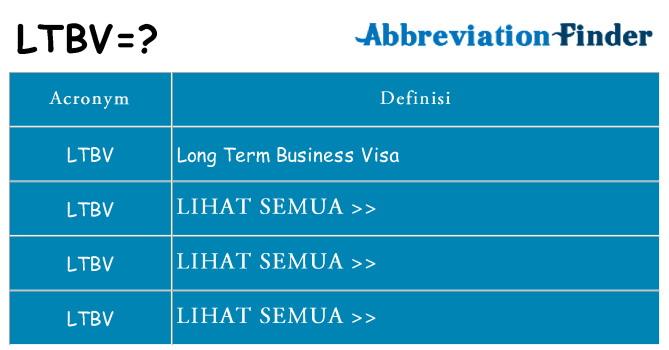 Apa yang tidak ltbv berdiri untuk