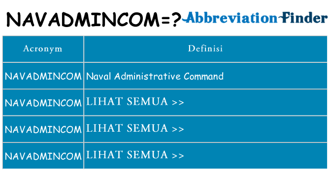 Apa yang tidak navadmincom berdiri untuk