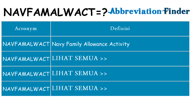 Apa yang tidak navfamalwact berdiri untuk