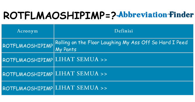 Apa yang tidak rotflmaoshipimp berdiri untuk