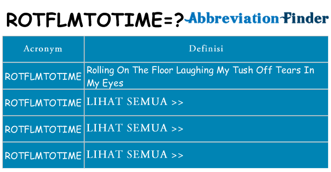 Apa yang tidak rotflmtotime berdiri untuk