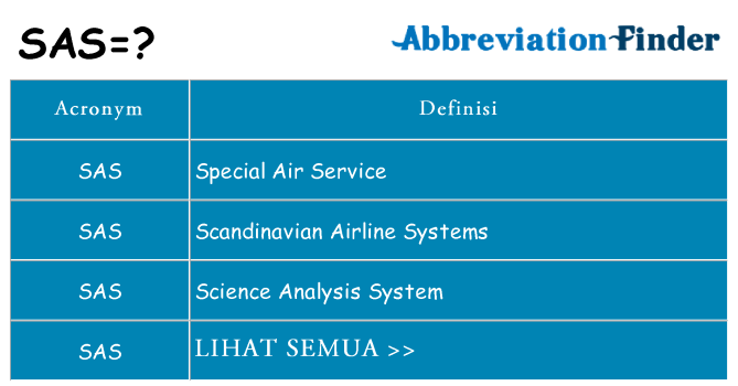 Apa yang tidak sas berdiri untuk