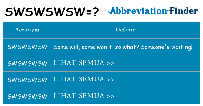 Apa yang tidak swswswsw berdiri untuk