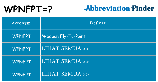 Apa yang tidak wpnfpt berdiri untuk